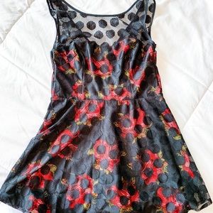 Betsey Johnson Rose Dotted Lace Party Dress